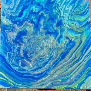 One of a kind custom pour paintings